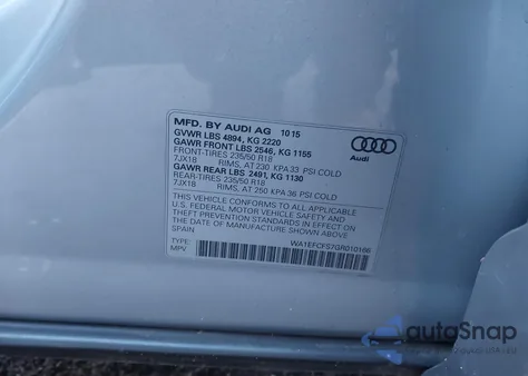 2016 Audi Q3 2.0T Premium Plus z USA, uszkodzony, nr VIN WA1EFCFS7GR010166